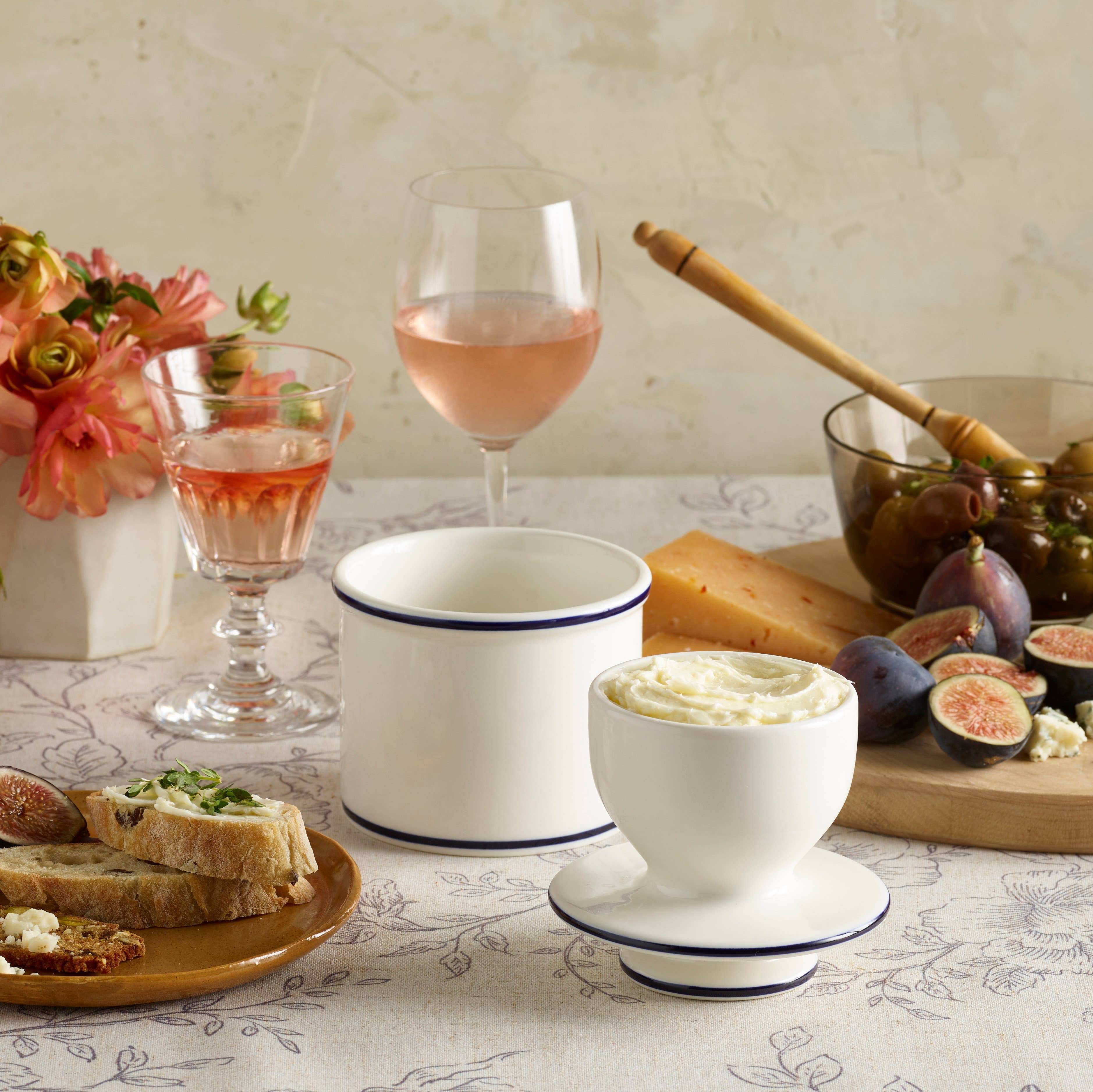 The Original Butter Bell® Crock Le Bistro Blue Trim