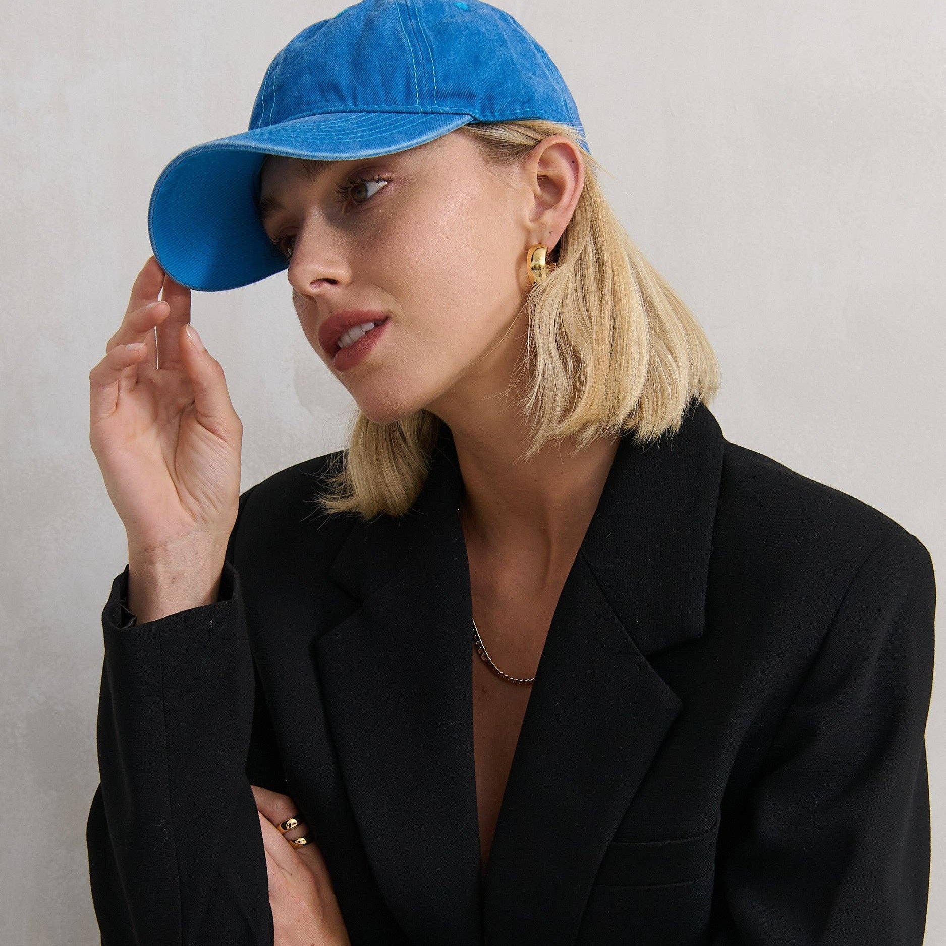 Christina Cotton Baseball Cap Blue