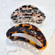 Oval Hair Claw Clip Dark Tort