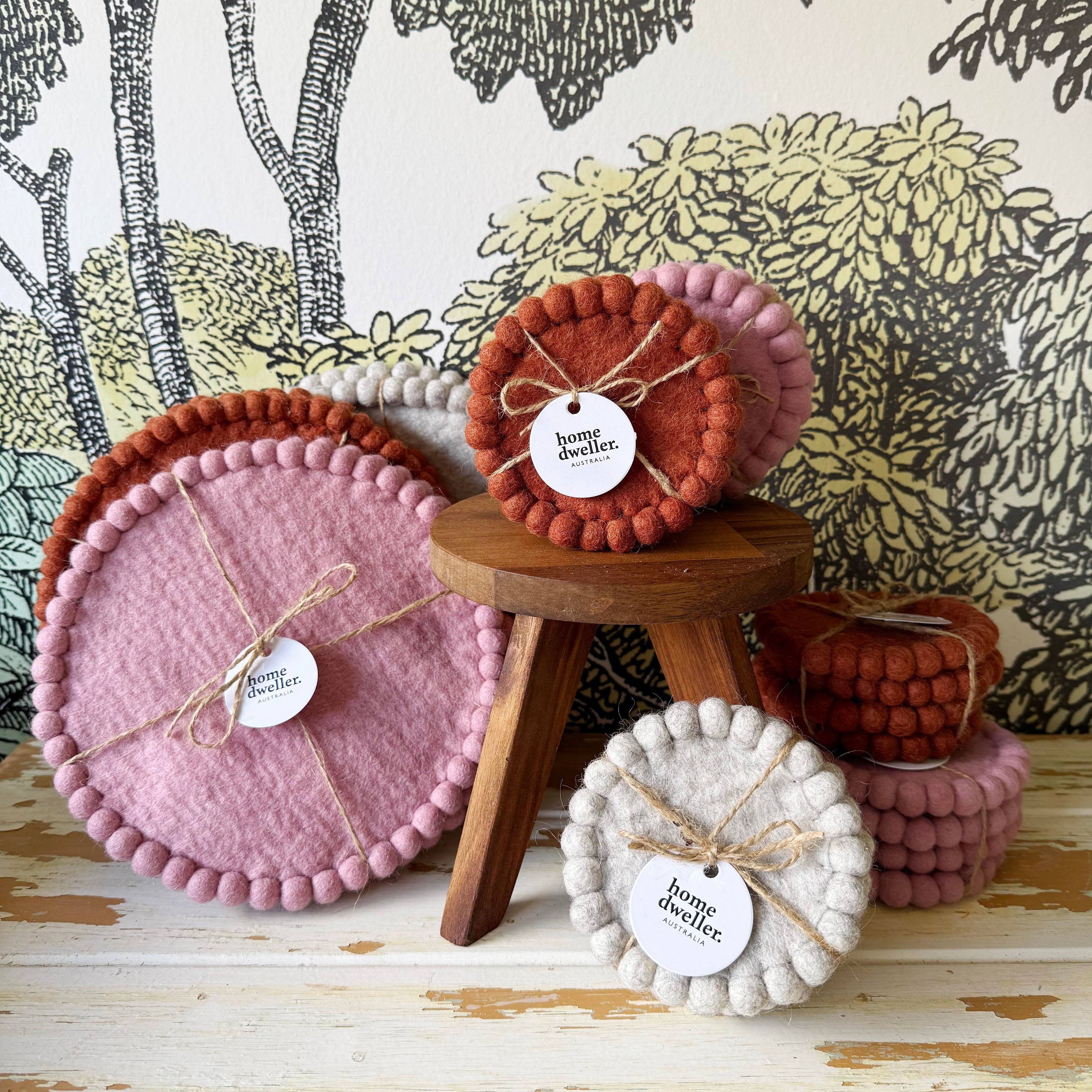 Felt Trivet Set Spiced Cocoa