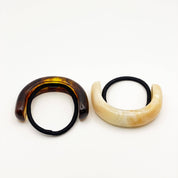 Crescent Resin Hair Cuff Tie Champagne