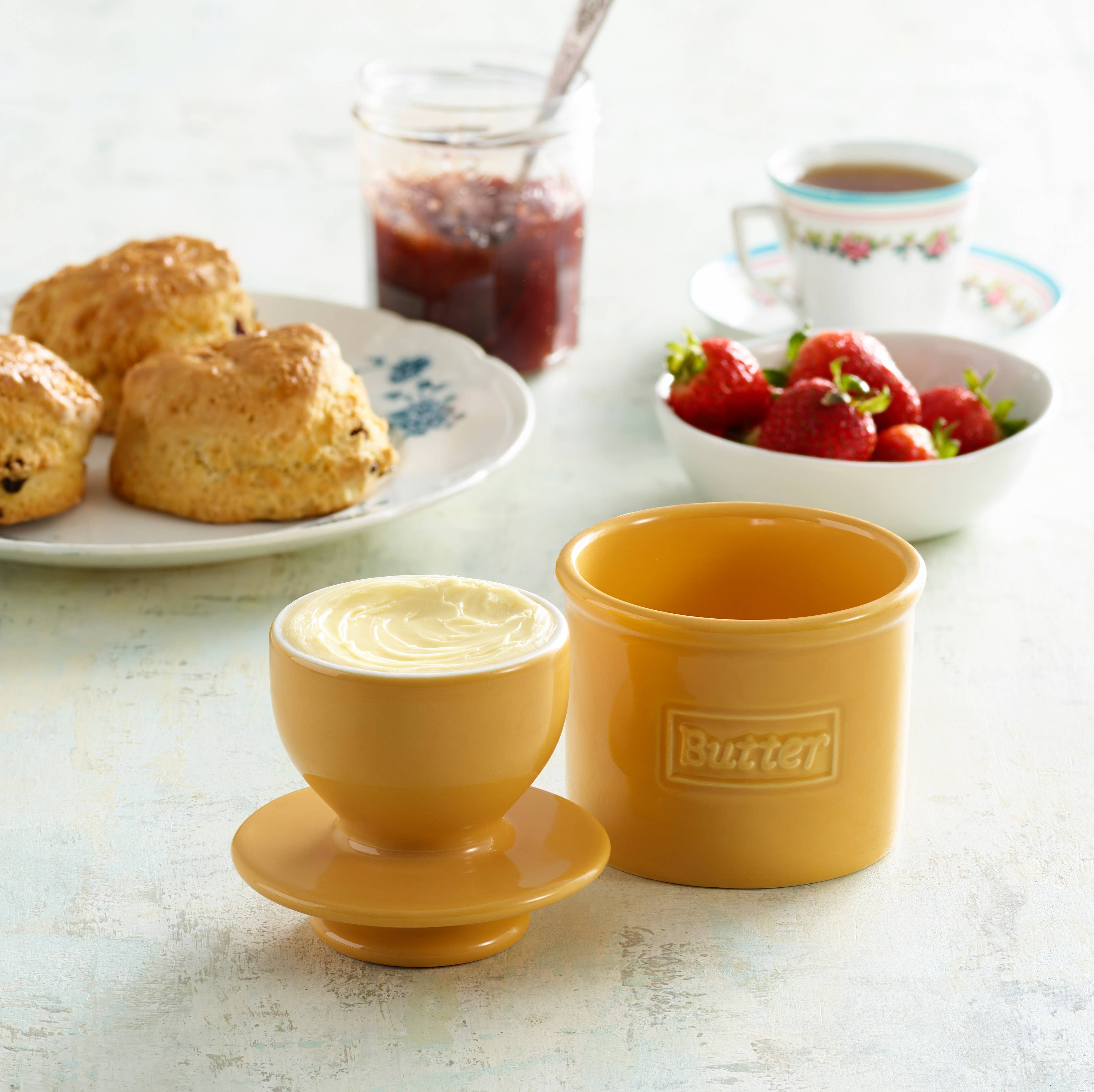 The Original Butter Bell® Crock Cafe Golden Yellow