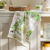 Spring Cottage Scene Tea Towel