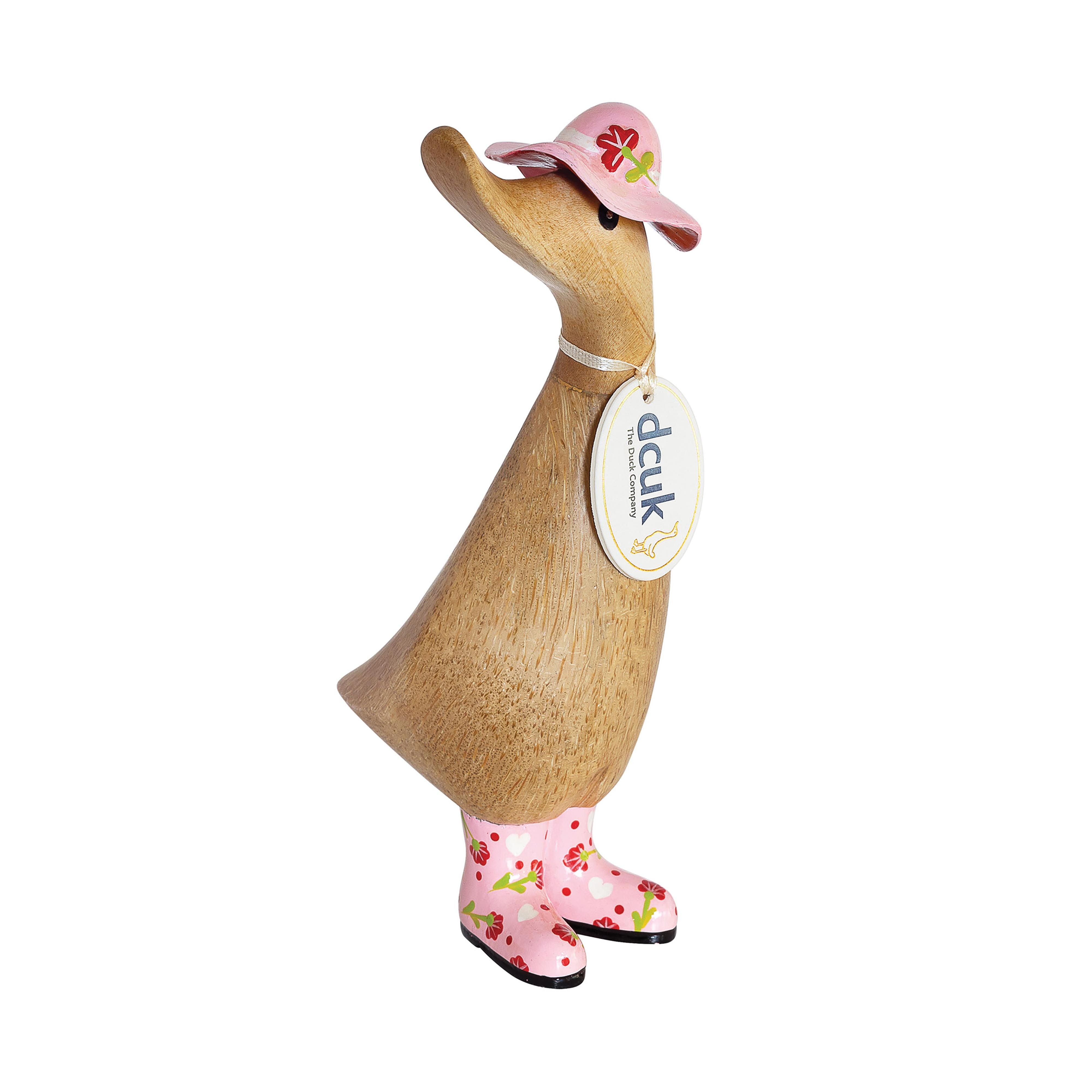 Floral Hat & Boots Duckling Pink