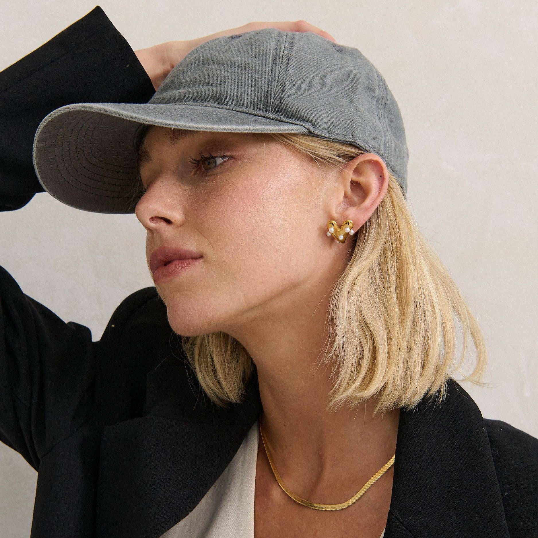 Christina Cotton Baseball Cap Grey