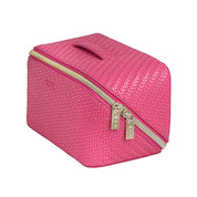 Herringbone Beauty Bag Medium Raspberry