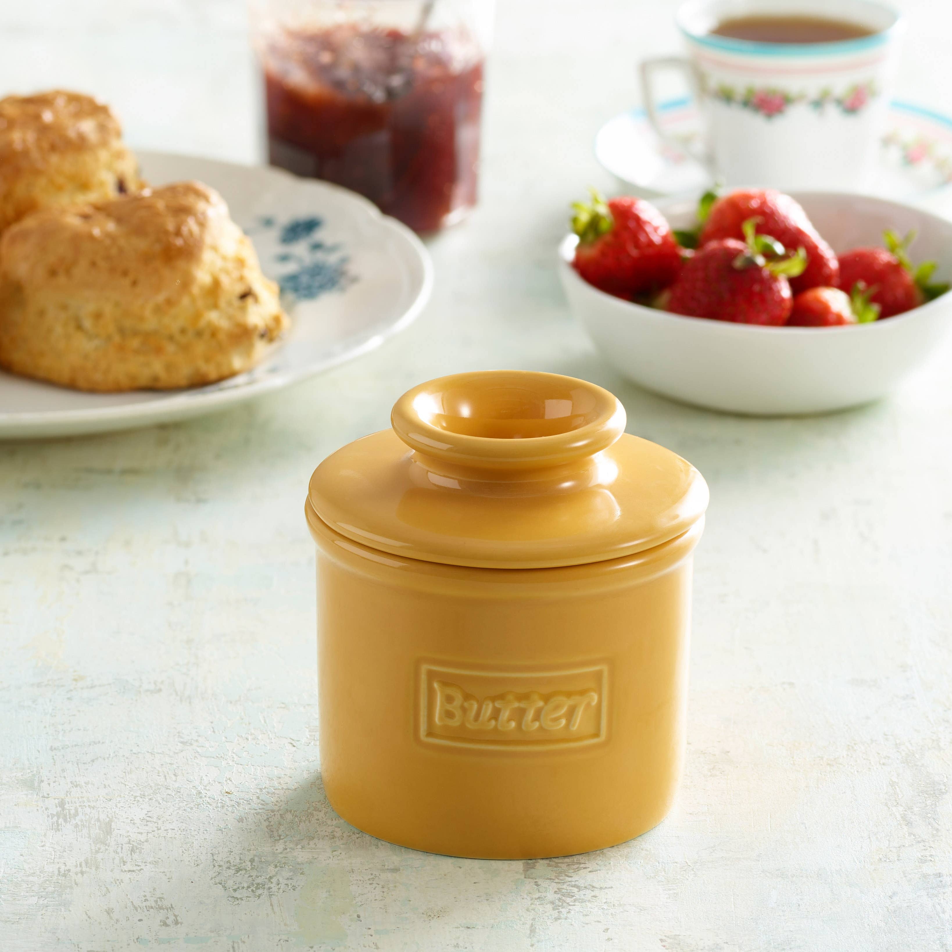 The Original Butter Bell® Crock Cafe Golden Yellow