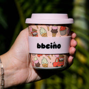Reusable BambinoCino Bamboo Cup Scoops Pink (240ml)