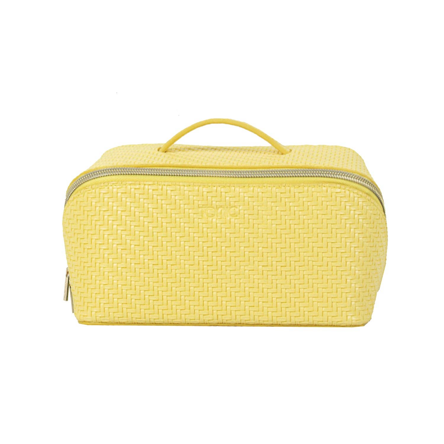 Herringbone Beauty Bag Medium Lemon