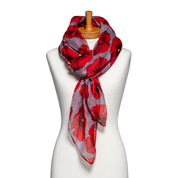Grey Large Poppy Scarf
