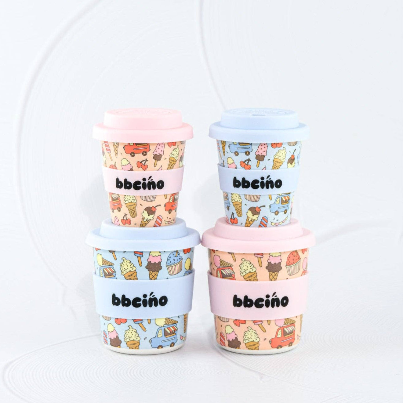 Reusable BambinoCino Bamboo Cup Scoops Blue (240ml)