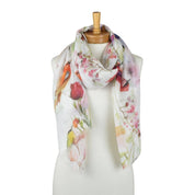 White Birdsong Garden Scarf