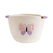 Cotton Rope Embroidered Hamper Butterfly