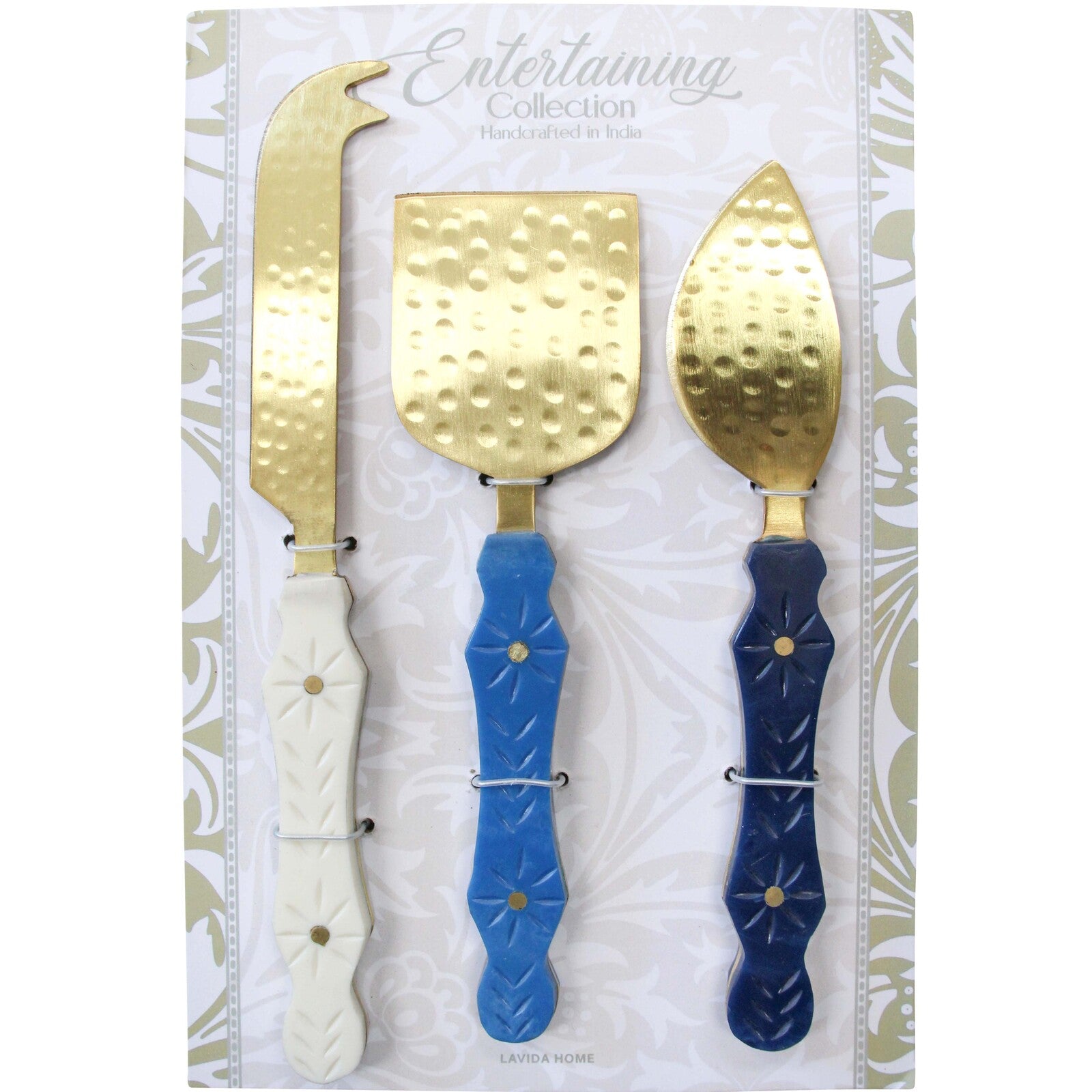 Cheese Knife Set Blue Hues