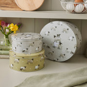 Set Of 3 Round Cake Tins Highland Sheep