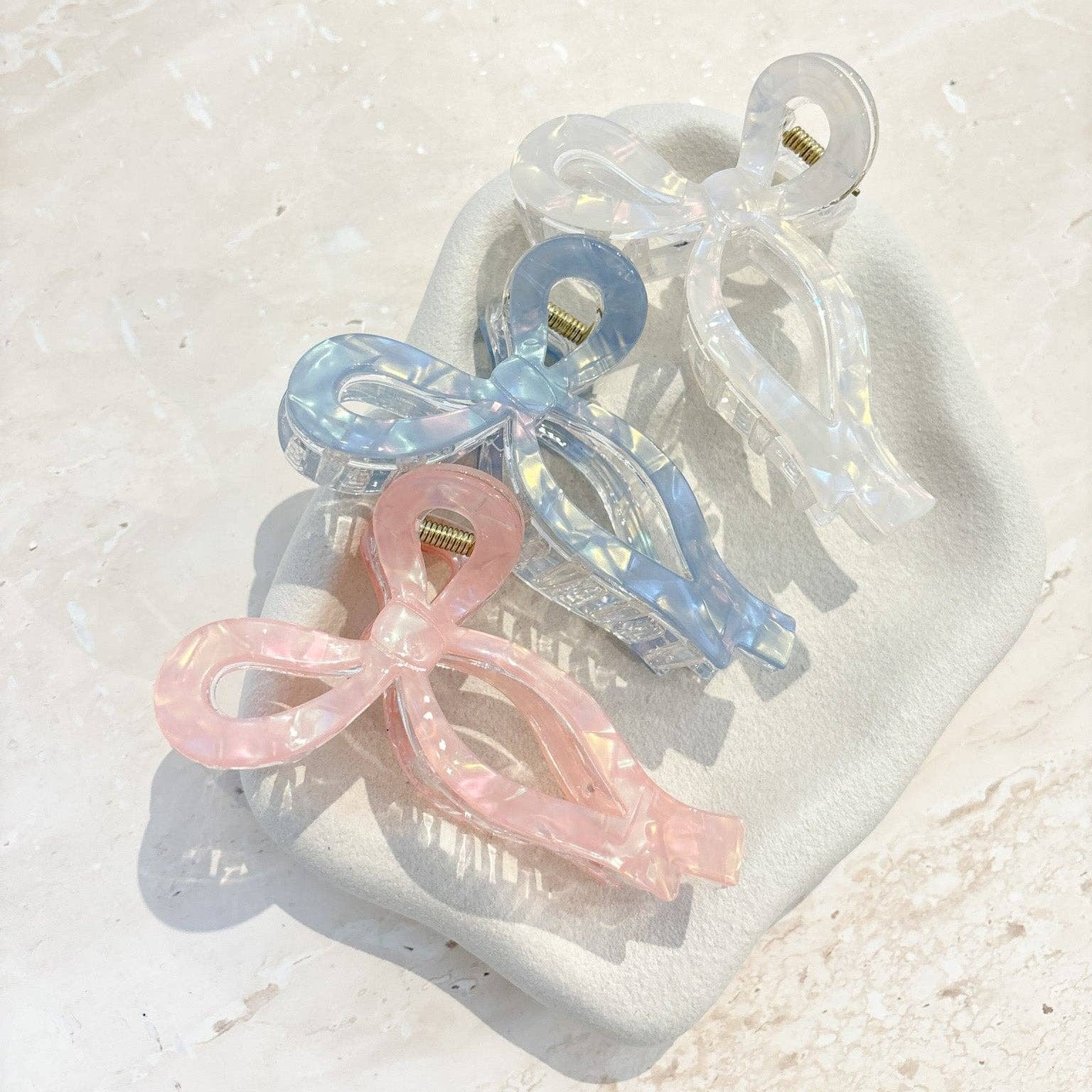 Honey Bow Acrylic Claw Clip Clear