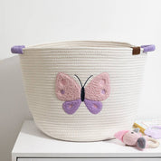 Cotton Rope Embroidered Hamper Butterfly