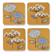 Set Of 4 Coasters Retro Meadow