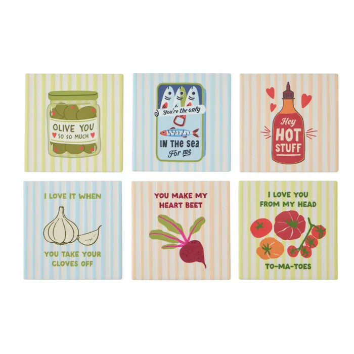 Assorted Ceramic Foodie Coasters