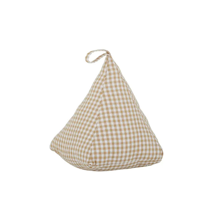 Gingham Doorstop Beige