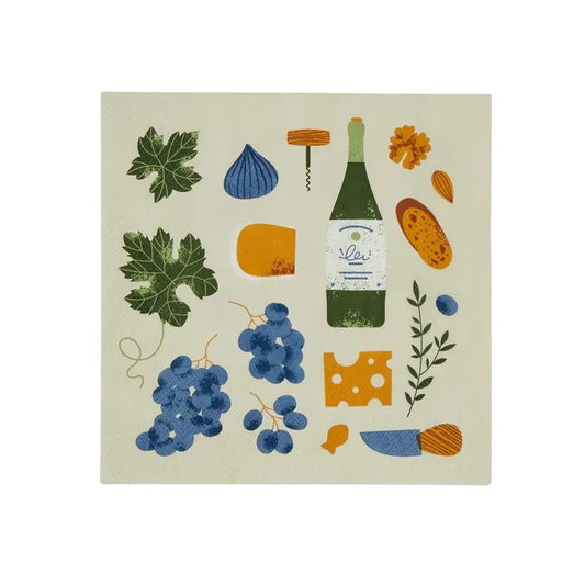 Wine & Cheese Paper Napkins