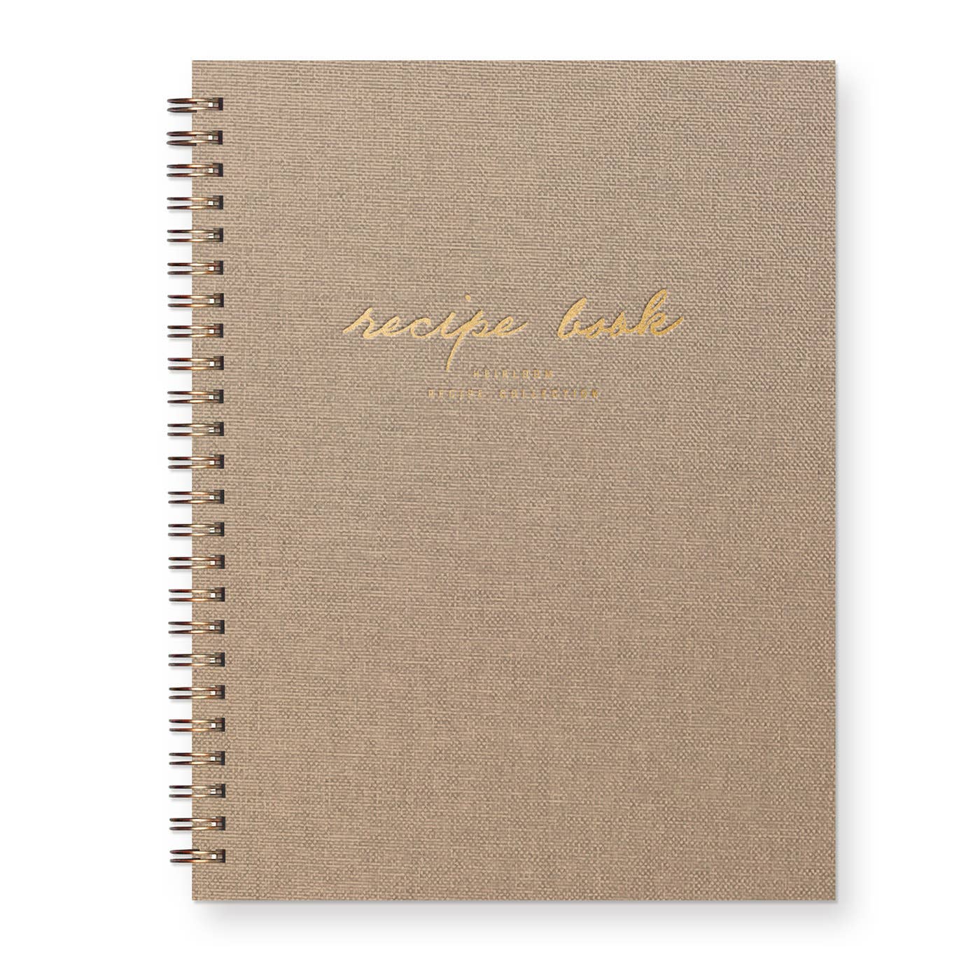 Heirloom Recipe Book Sand Linen Cover and Gold Foil