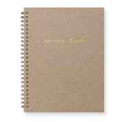 Heirloom Recipe Book Sand Linen Cover and Gold Foil