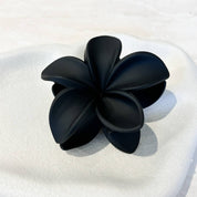 Hibiscus Matte Flower Claw Clip Black