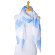 French Blue Love Hearts Scarf