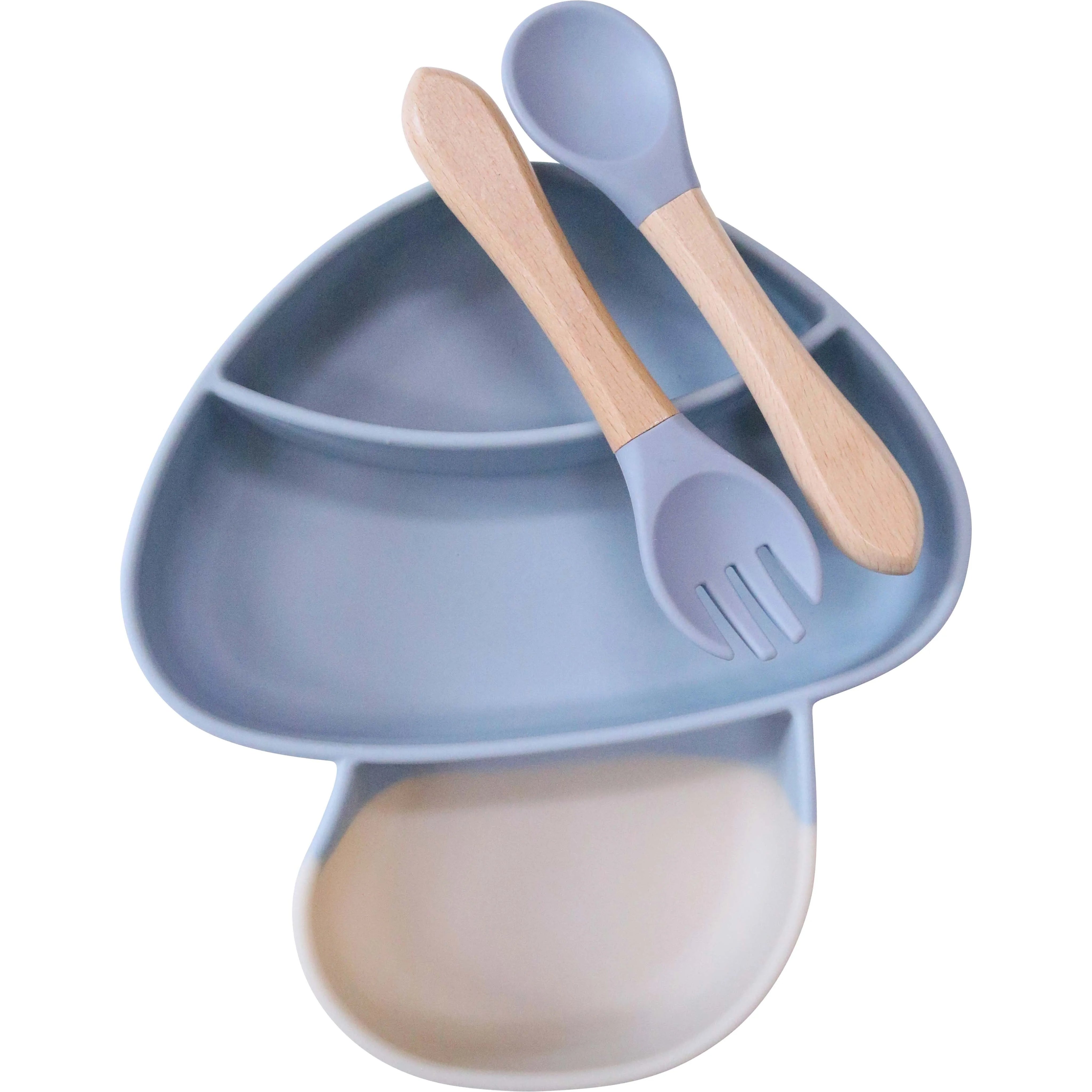 Silicone Bowl Set Mushroom Blue