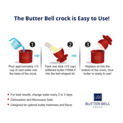The Original Butter Bell® Crock Le Bistro Blue Trim