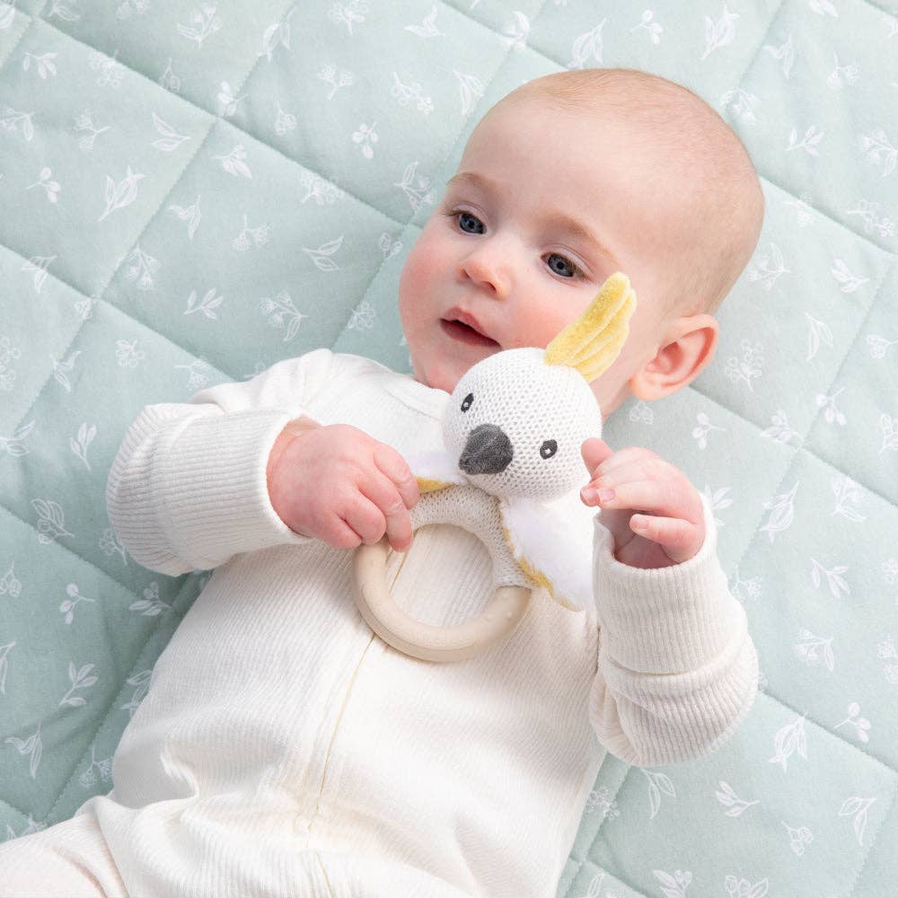 Teething Ring Rattle Cockatoo