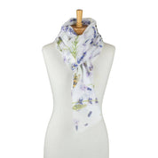 White Lavender Bees Garden Scarf