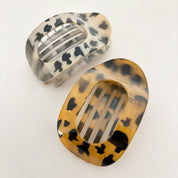 Flat Hair Claw Clip Dark Tort