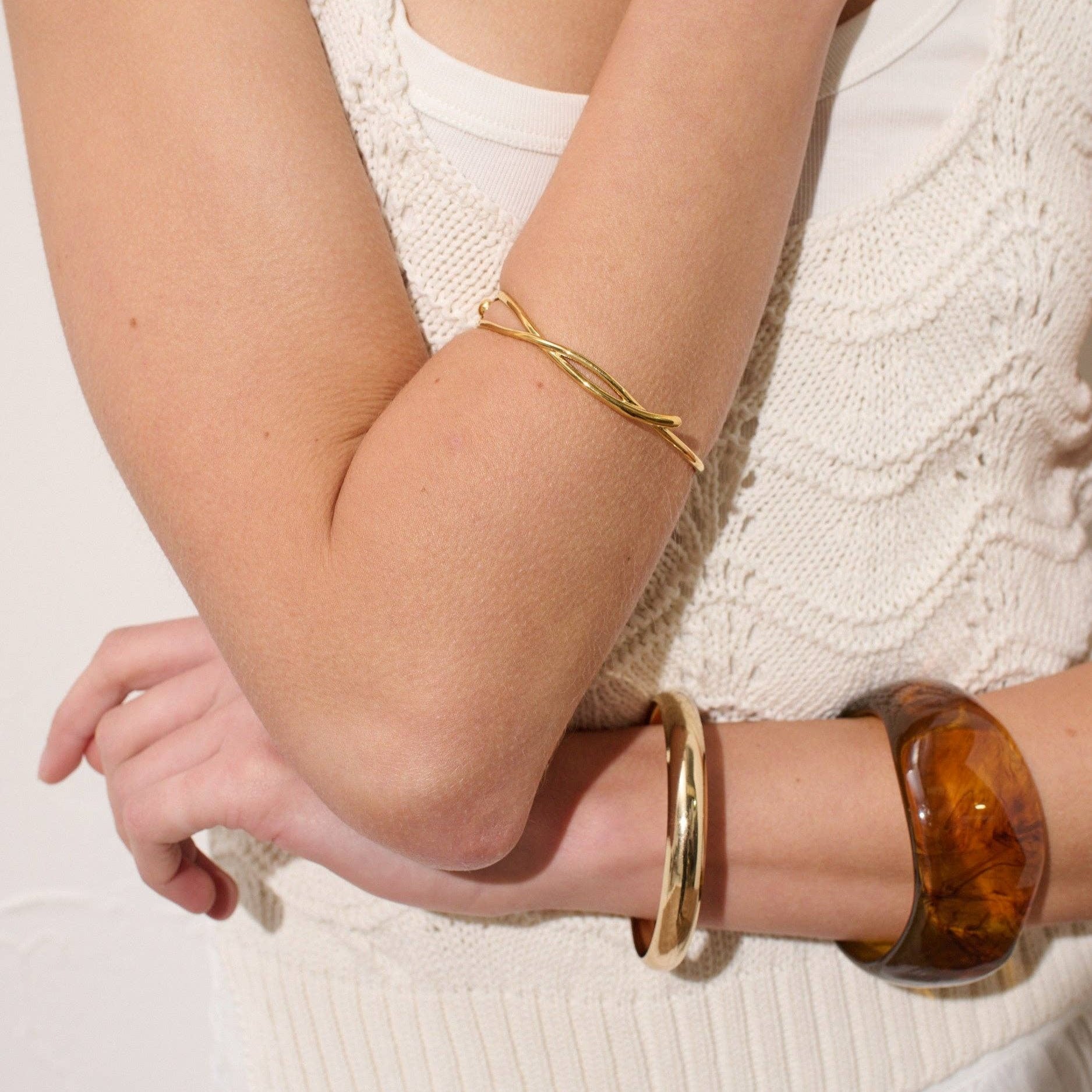 Bold Cuff Bangle Caramel