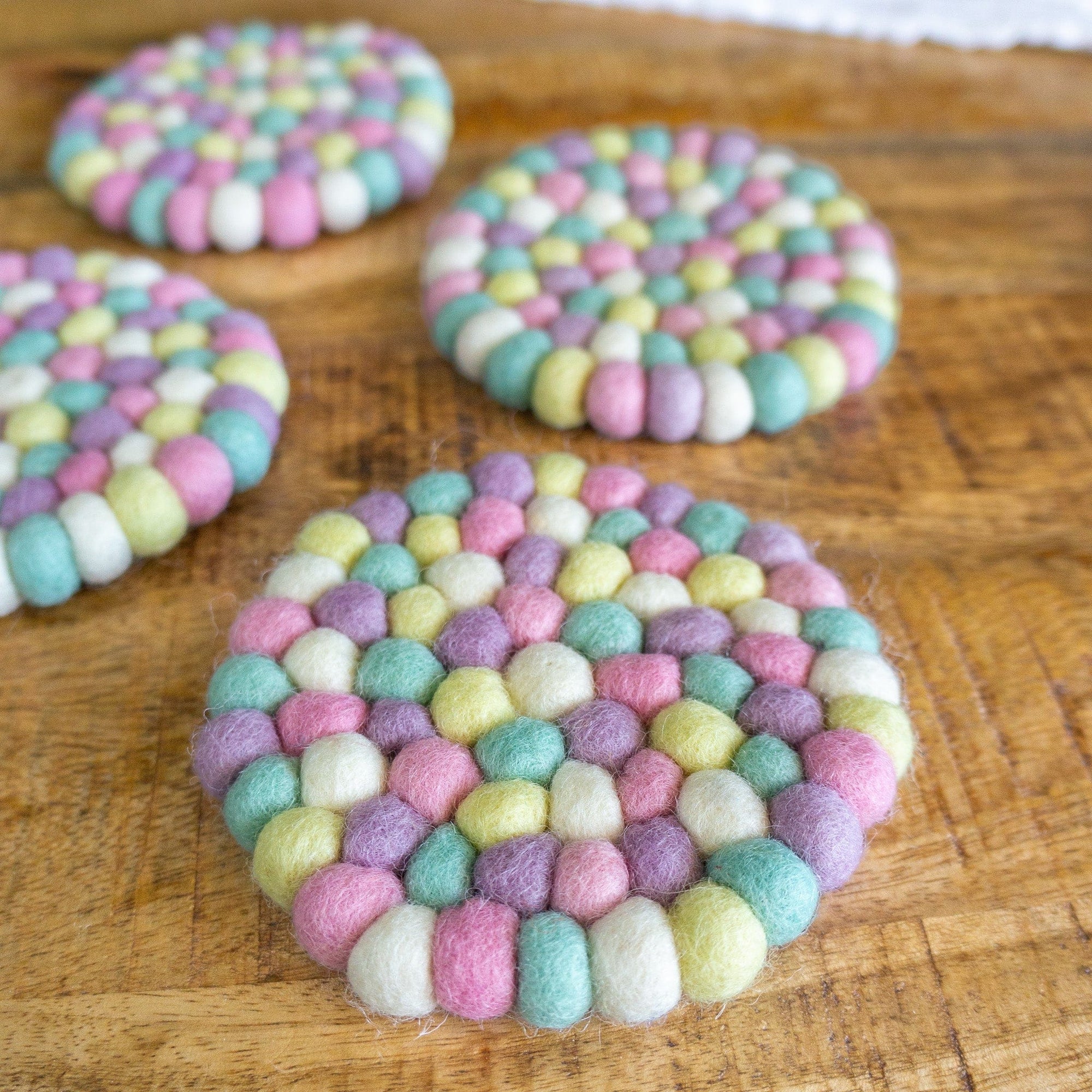 Set Of 4 Eco Coasters Cotton Candy
