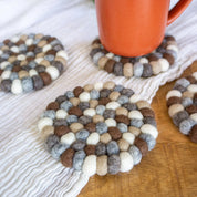Set Of 4 Eco Coasters Earth Tones