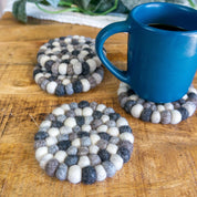 Set Of 4 Eco Coasters Stone Grey