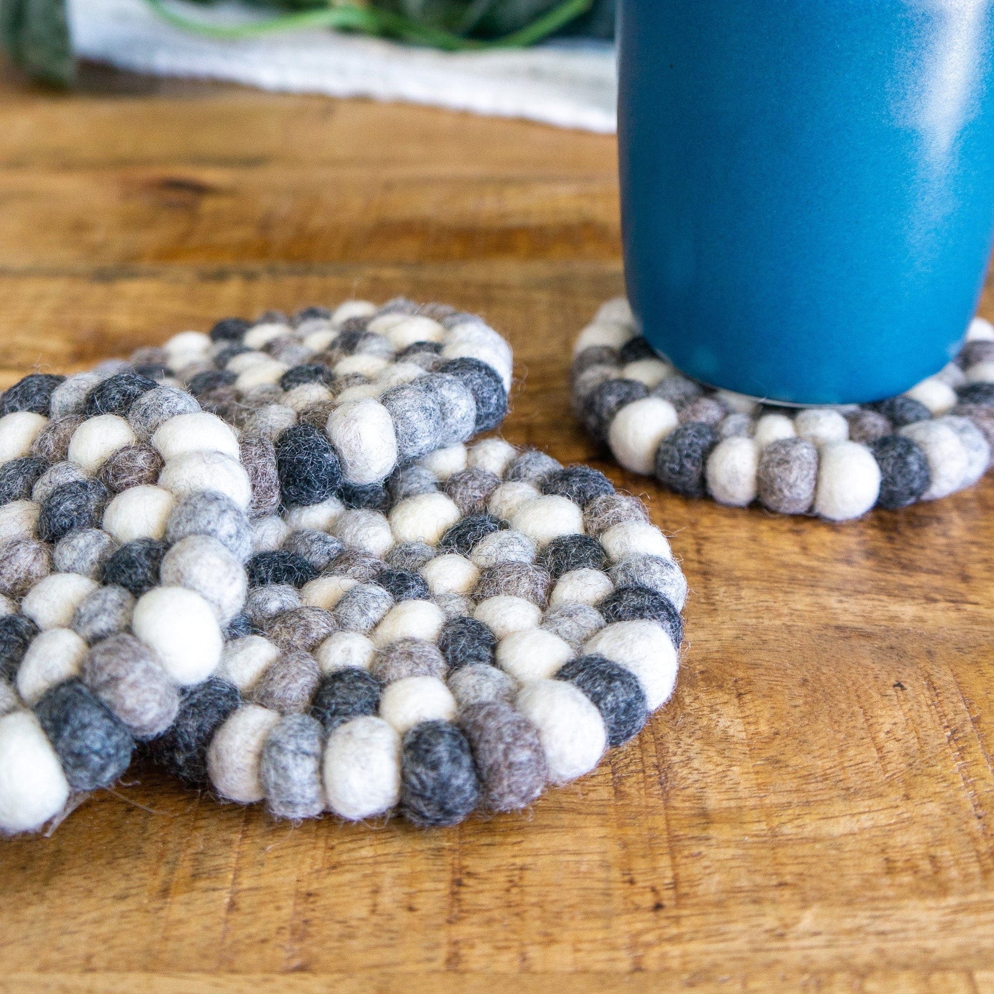 Set Of 4 Eco Coasters Stone Grey