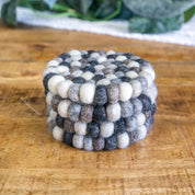 Set Of 4 Eco Coasters Stone Grey
