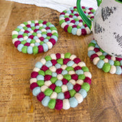 Set Of 4 Eco Coasters Yuletide