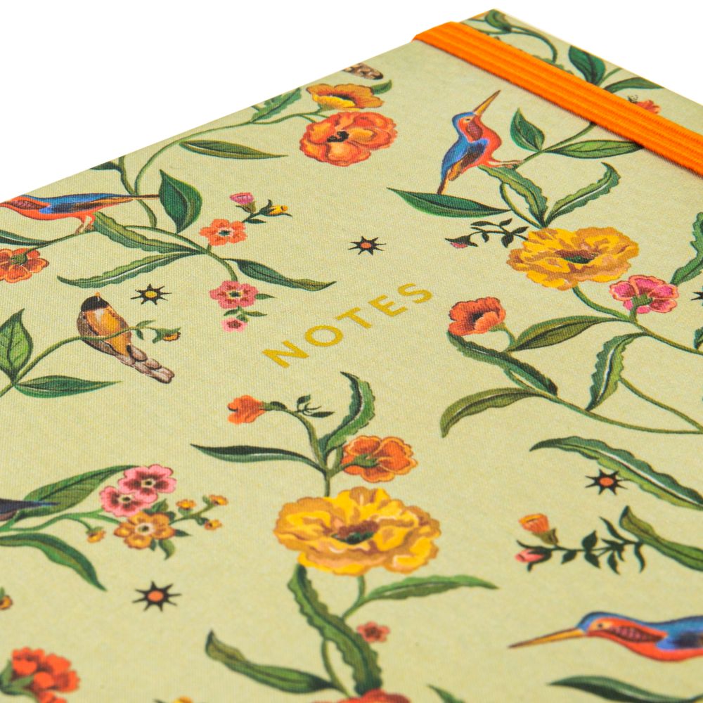 A5 Hard Cloth Cover Notebook Summer Birds