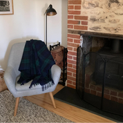 Black Watch Recycled Wool Blend Scottish Tartan Blanket