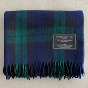 Black Watch Recycled Wool Blend Scottish Tartan Blanket