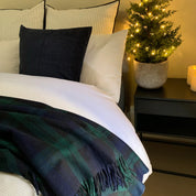 Black Watch Recycled Wool Blend Scottish Tartan Blanket