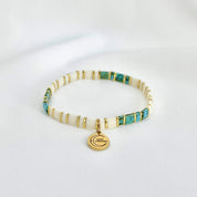 Love Bracelet Off White, Gold and Turquoise