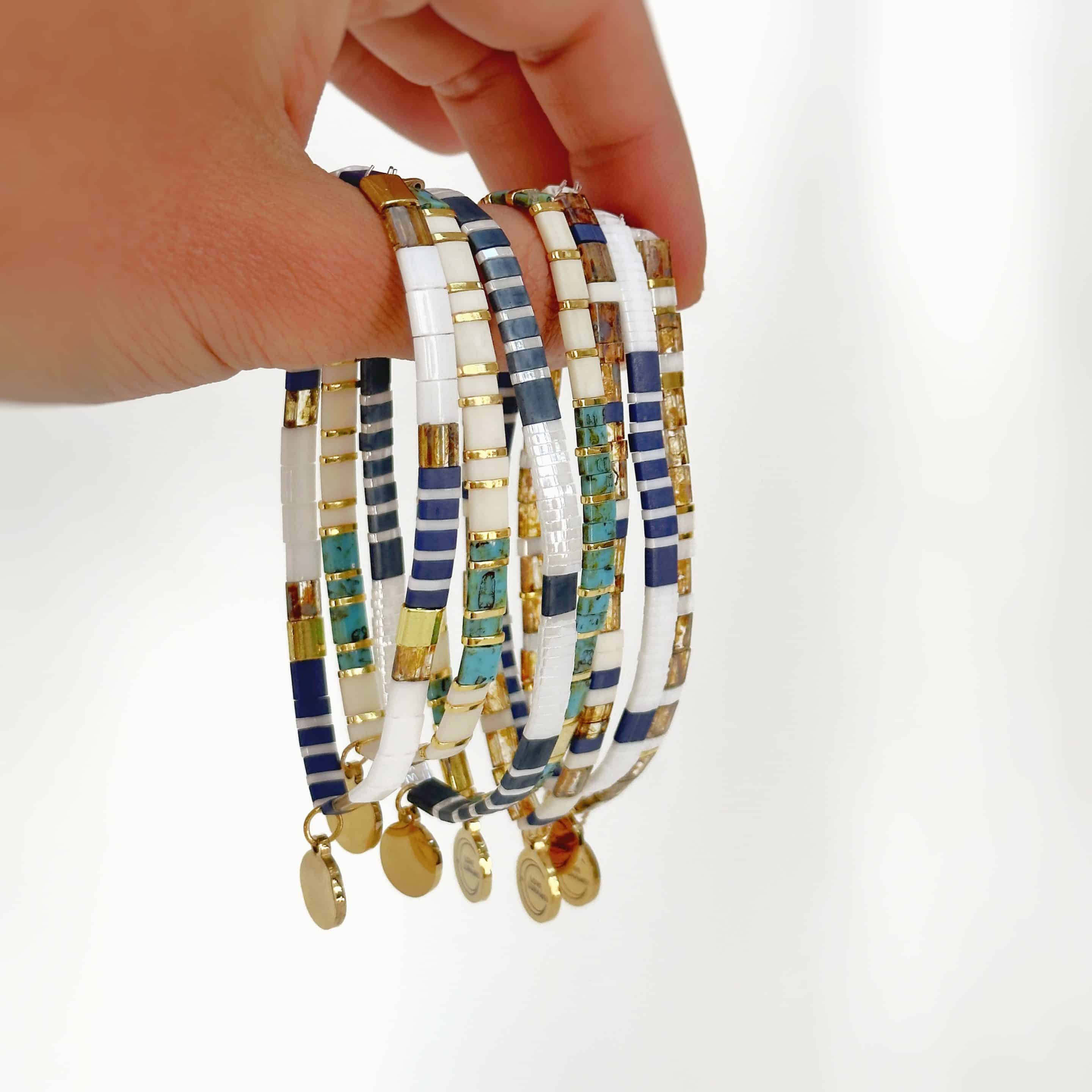 Love Bracelet Off White, Gold and Turquoise