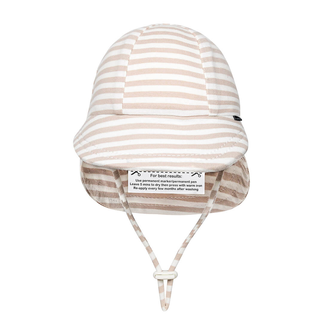 Legionnaire Flap Sun Hat Natural Stripe
