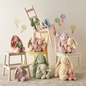 Floral Mint Bunny Rattle Small