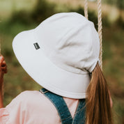 Ponytail Bucket Sun Hat White